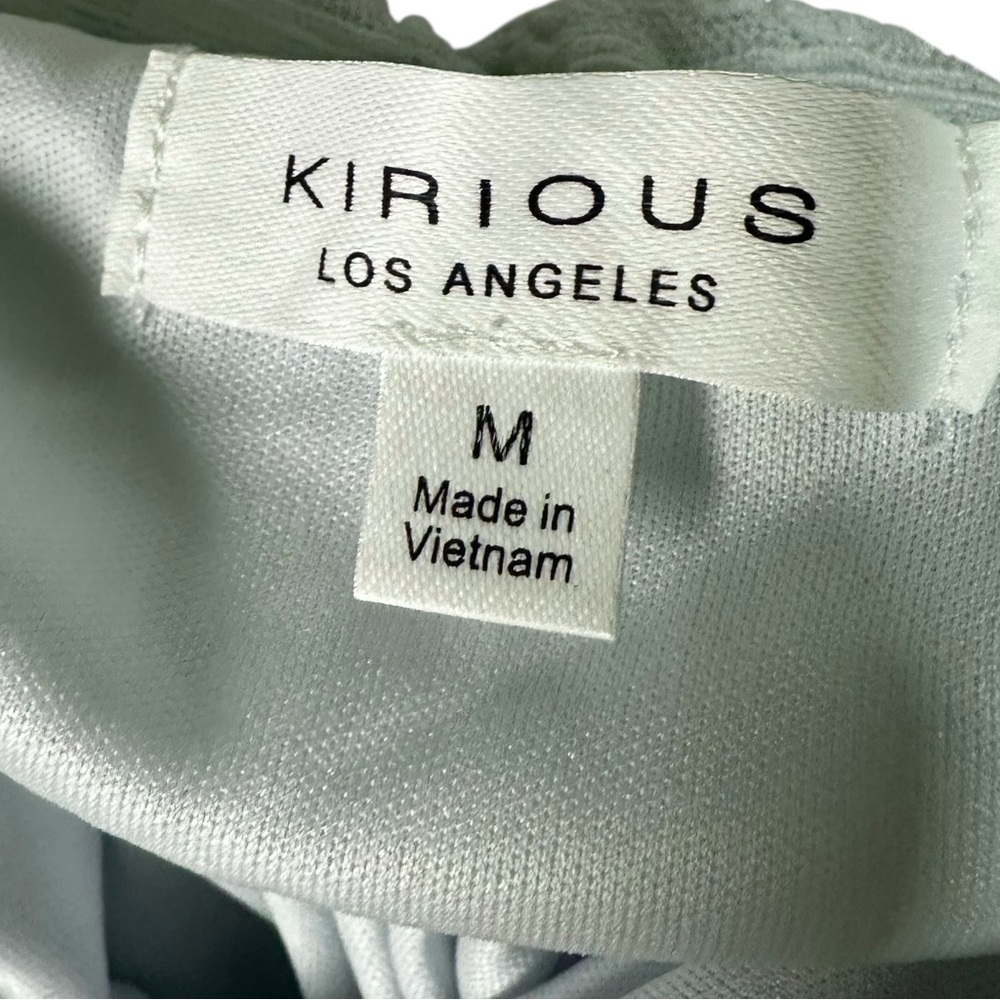 Kirious Y2K Slip Dress Sz M Stretch Embroidered Lace Mint Green Midi Strappy - Picture 10 of 11